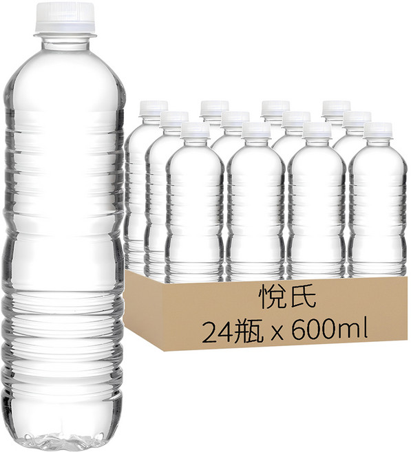 悅氏 LIGHT 鹼性水無標籤, 24個, 600ml