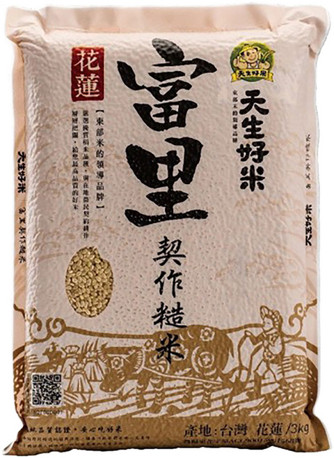 天生好米 優選糙米, 3kg, 1包