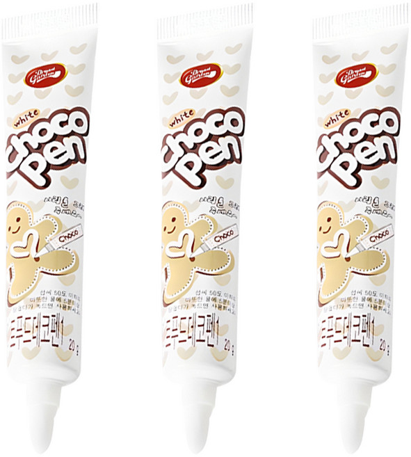 브레드가든 초코 데코펜 화이트 푸드, 20g, 3개