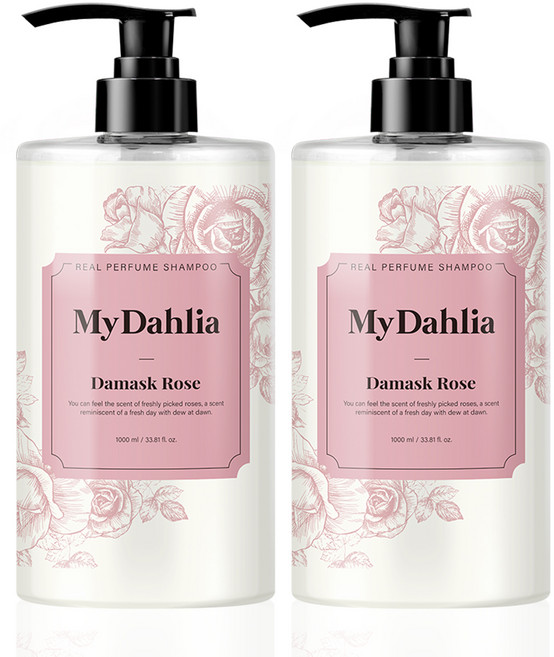 마이달리아 리얼 퍼퓸 샴푸 다마스크 로즈향, 2개, 1L