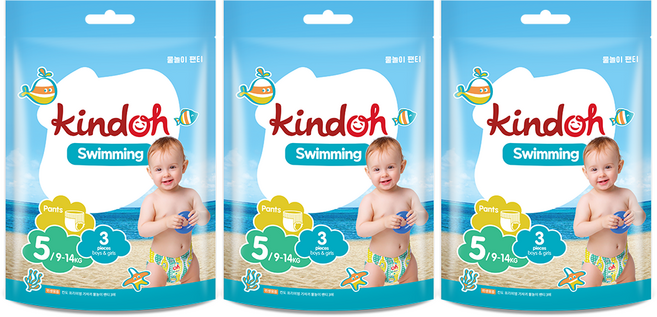 킨도 프리미엄 팬티형 물놀이 기저귀 아동공용 특대형, 5단계, 9매