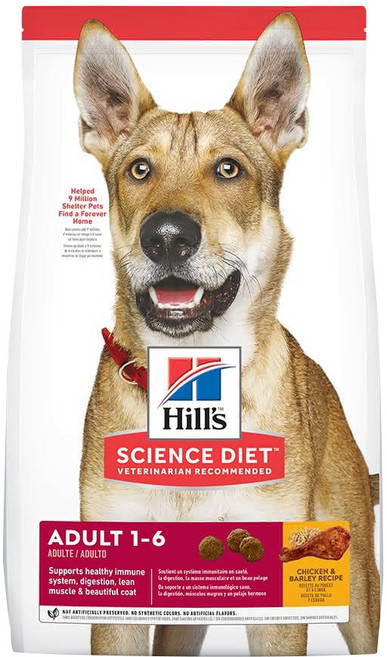 Hill's 希爾思 SCIENCE DIET 1-6歲成犬 狗糧, 雞肉 + 大麥特調食譜, 15kg, 1袋