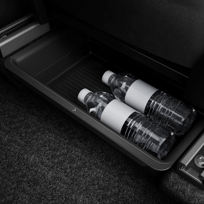 슈피겐 카본패턴 좌석시트 하단 슬라이딩 스토리지박스 수납 정리함 TO222 ACP05757, 블랙, 테슬라 모델Y 2021~2025