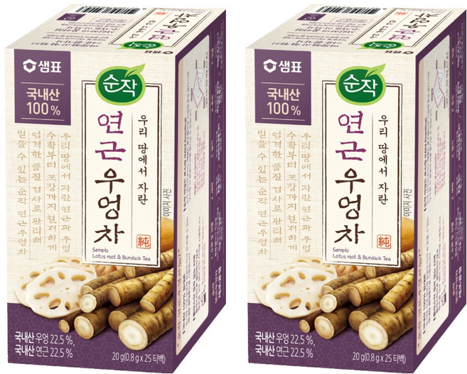 Sunjak 純作 蓮藕牛蒡茶, 800mg, 25入, 2個