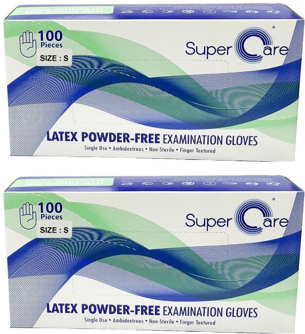 슈퍼케어 진료용 라텍스 장갑, 소(S), 2개