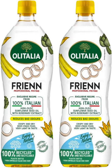 OLITALIA 奧利塔 高溫專用葵花油, 1L, 2瓶