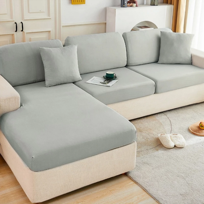 涼感新科技彈力冰絲沙發套 加大版 單人座, 淺灰色, 1件