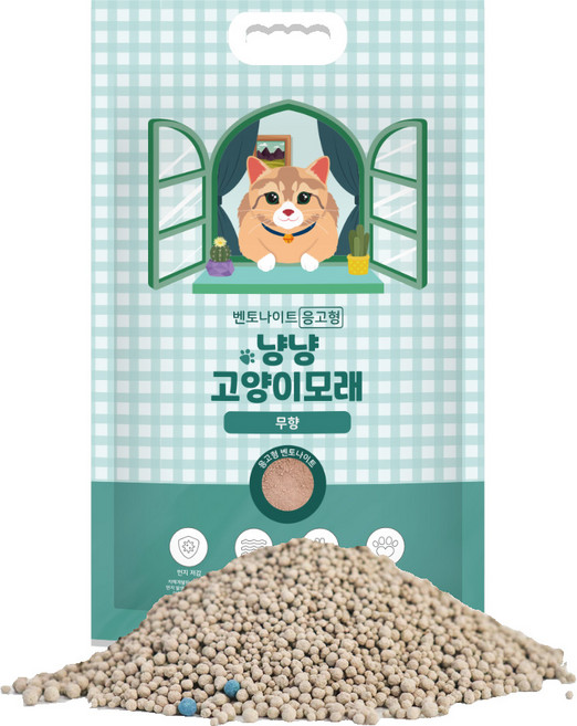 냥냥 벤토나이트 응고형 고양이 모래, 8kg, 1개, 무향