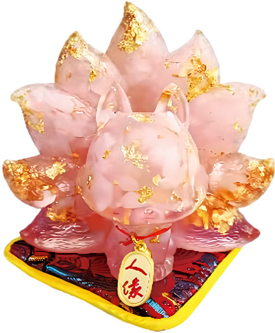 HS-2006 貴人狐仙擺件 粉晶, 1個