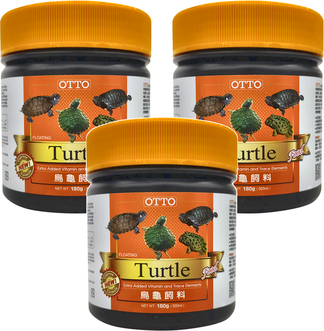 OTTO 建興水族 烏龜條狀飼料, 180g, 3罐