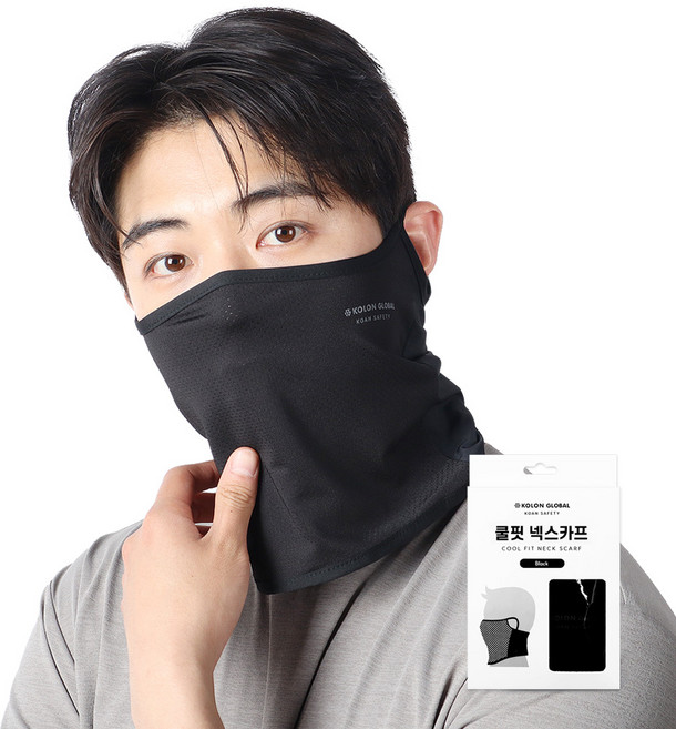 코오롱글로벌 쿨핏 넥스카프, 블랙, 1개