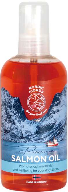 Nordic Fjords 挪威灣 100%原裝進口深海鮭魚油 適用於全齡犬/全齡貓 300mL, 深海鮭魚油, 1瓶