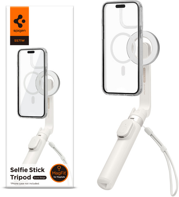 슈피겐 맥세이프 미니 블루투스 셀카봉 삼각대 원더스냅 맥핏, S571W(AMP07657), 듄베이지, 1개