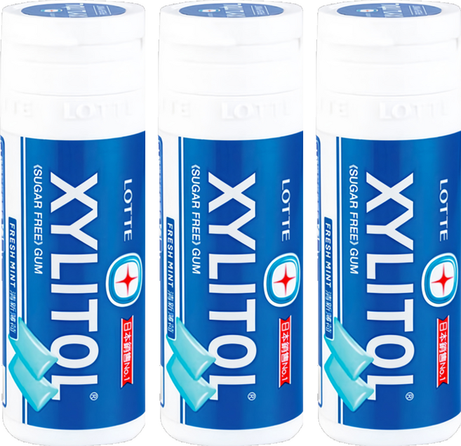 XYLITOL 木糖醇無糖口香糖 清新薄荷風味, 26.1g, 3罐