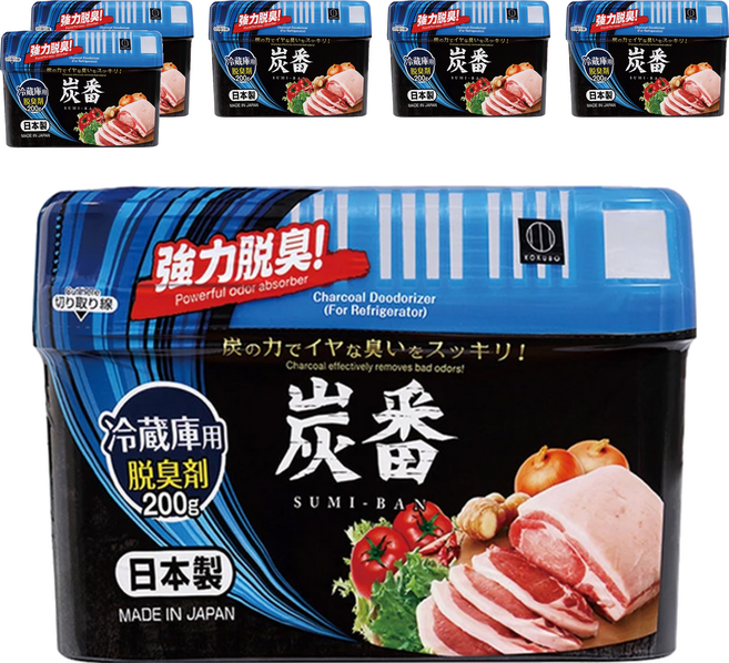KOKUBO 小久保 炭番冰箱脫臭劑, 200g, 6個