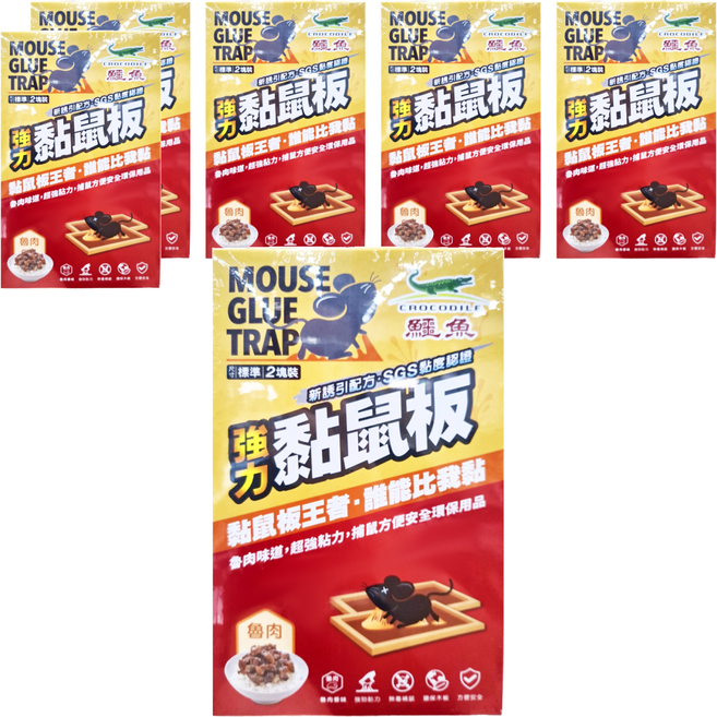 鱷魚 環保黏鼠板滷肉味 小 300g, 6盒, 2塊裝