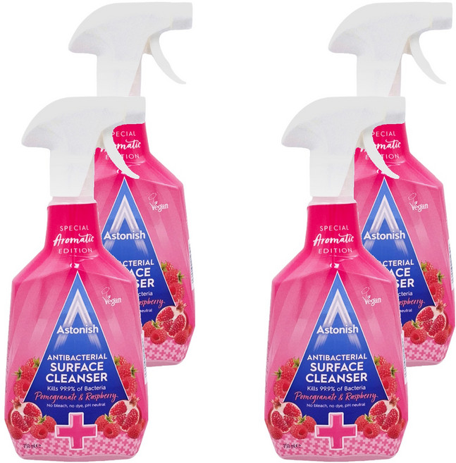 Astonish 清潔系列 表面清潔劑噴霧, 石榴+覆盆子, 750ml, 4瓶