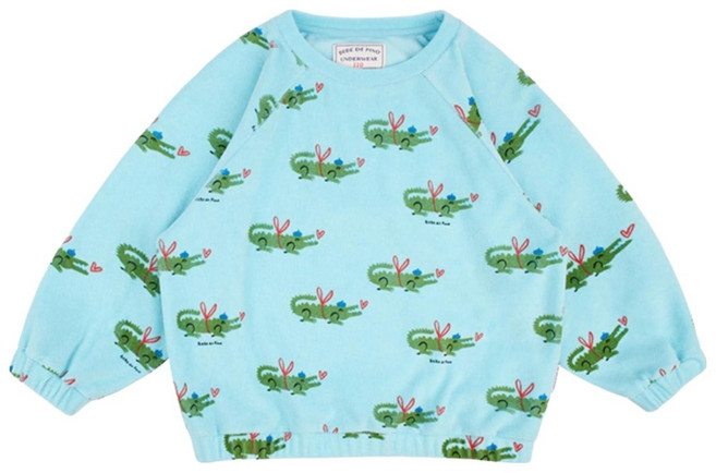 베베드피노언더웨어 아동용 크로커다일 테리 맨투맨 BU33MR303