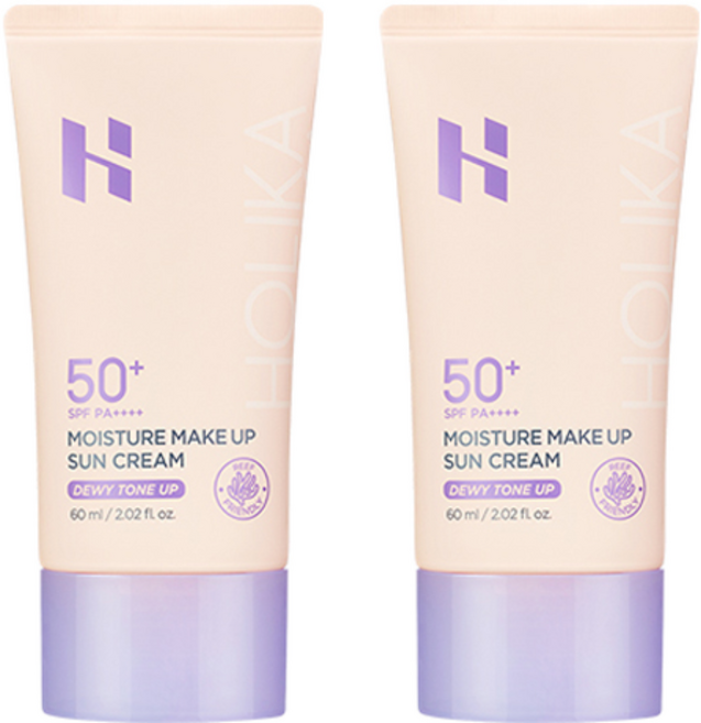 홀리카홀리카 모이스처 메이크업 선크림 SPF50+ PA++++, 60ml, 2개