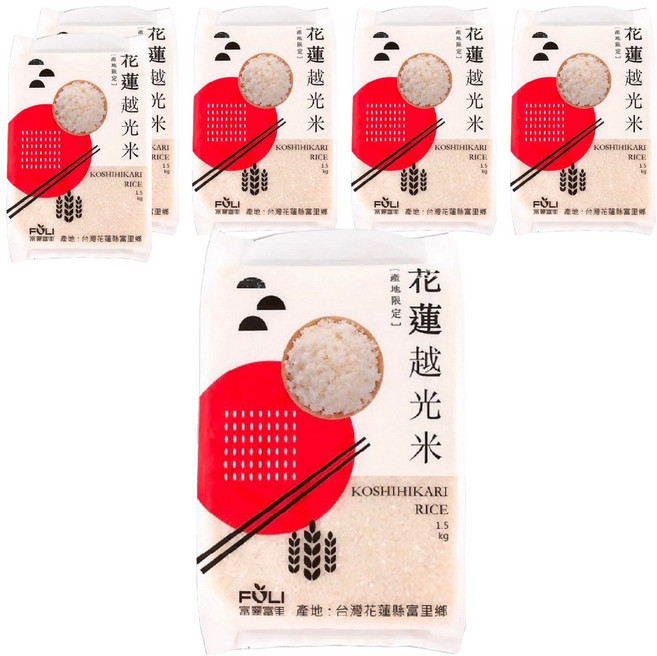 富里鄉農會 花蓮越光米, CNS一等, 1.5kg, 6包