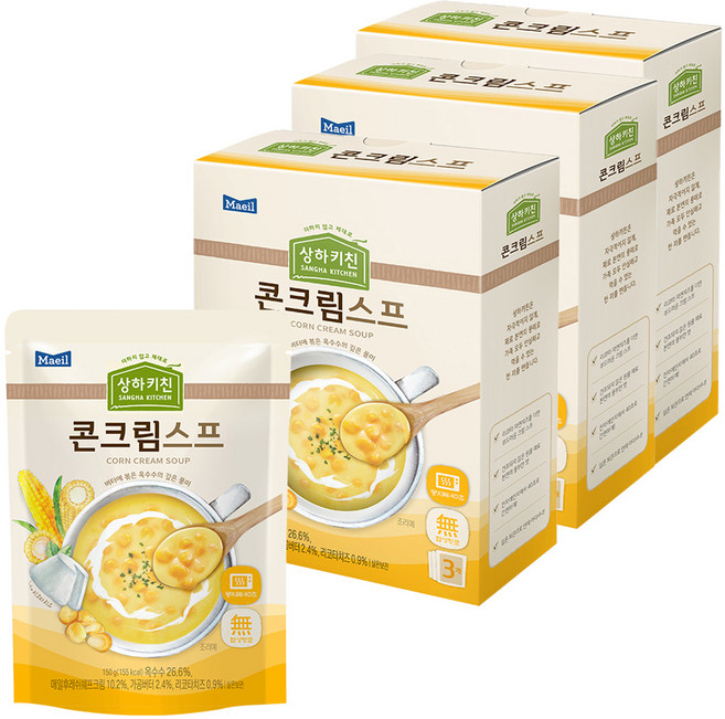 매일유업 상하키친 콘크림 스프 3p, 450g, 3개