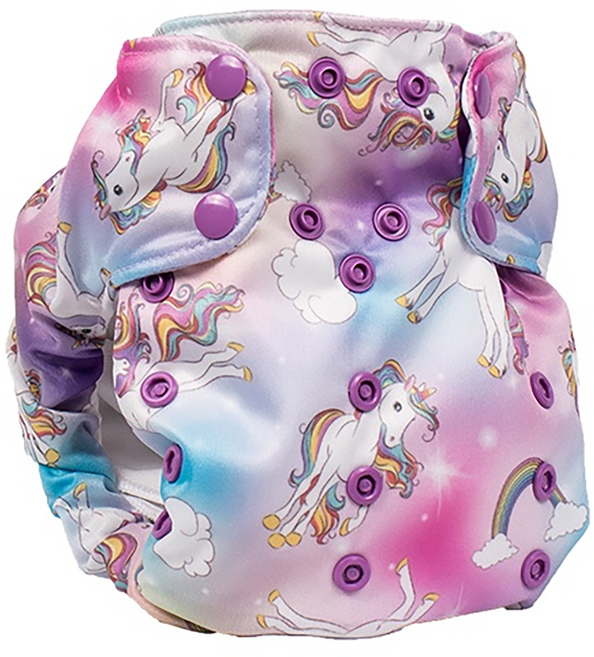 smart bottoms 布尿布 Diaper 2.0 新生兒款 2.7 - 7.3 kg, 彩虹追逐 粉色 + 紫色 + 白色, 1件