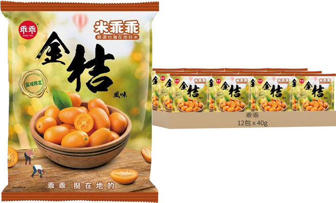 乖乖 米乖乖 金桔風味, 40g, 12包