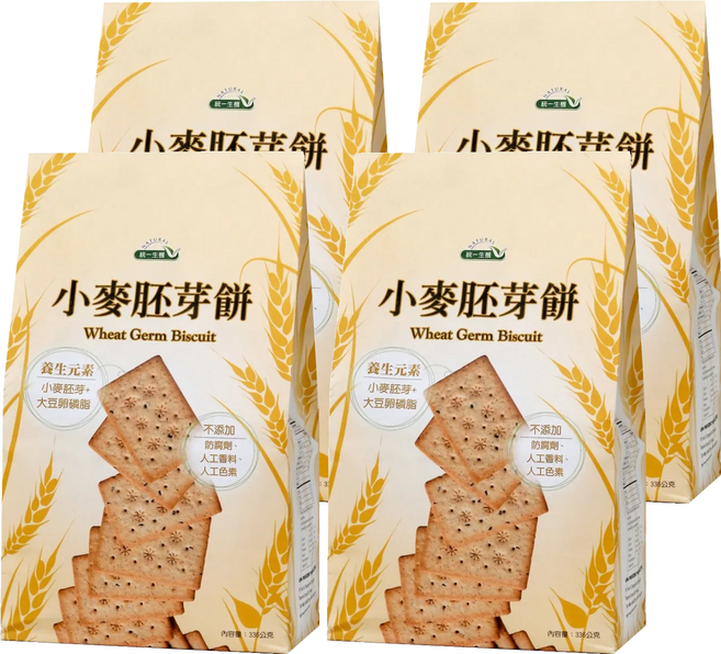 統一生機 小麥胚芽餅, 336g, 4包