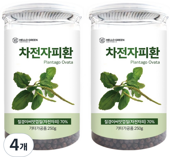 헬로우그린 차전자피환 통, 4개, 250g