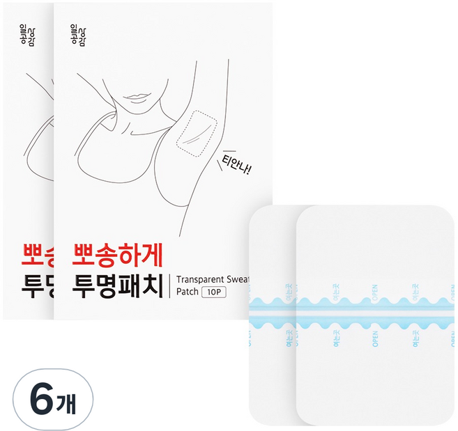 일상공감 뽀송하게 투명패치 10p, 6개