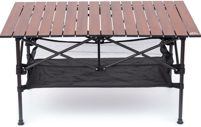 아웃도어포레스트 디럭스 롤 캠핑 테이블, 다크 우드