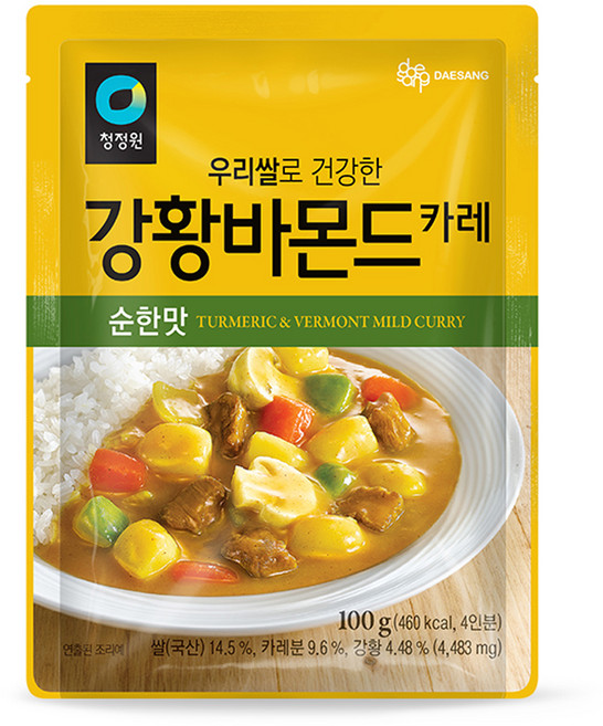 청정원 우리쌀 강황바몬드 카레 순한맛, 100g, 1개