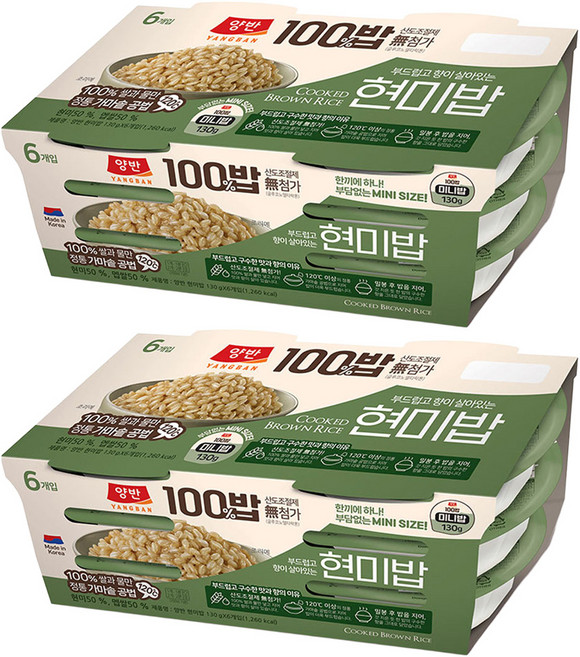 양반 동원 양반 100밥 현미밥, 12개, 130g