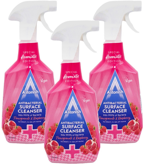Astonish 清潔系列 表面清潔劑噴霧, 石榴+覆盆子, 750ml, 3瓶