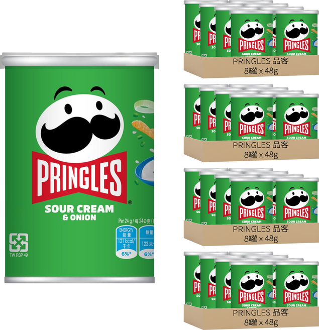 PRINGLES 品客 洋芋片 洋蔥口味, 48g, 32罐