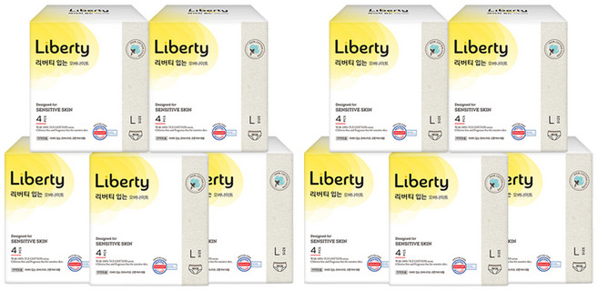 리버티오가네이처 코튼커버 입는 오버나이트, 대형, 4개입, 10개