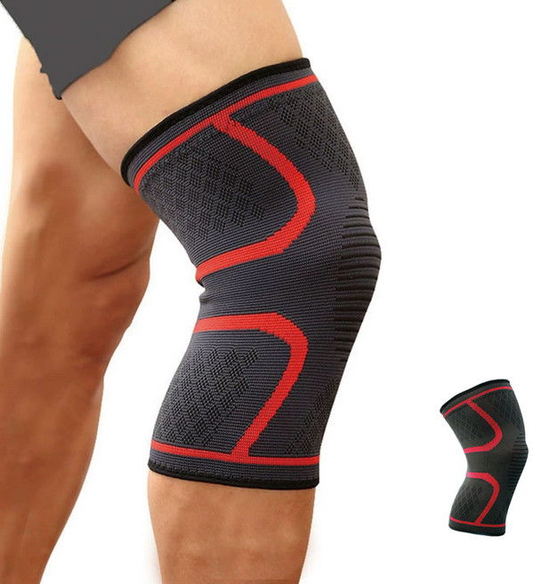 헨센 논슬립 편안한 무릎보호대, 1개, 레드