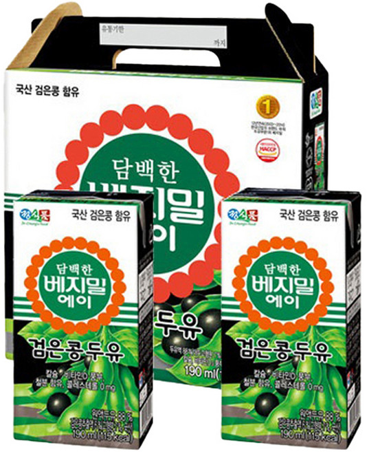 베지밀 에이 담백한 검은콩 두유, 190ml, 64개