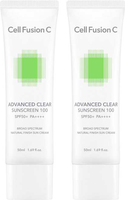 셀퓨전씨 어드밴스드 클리어 썬스크린 100 SPF50+ PA++++, 50ml, 2개