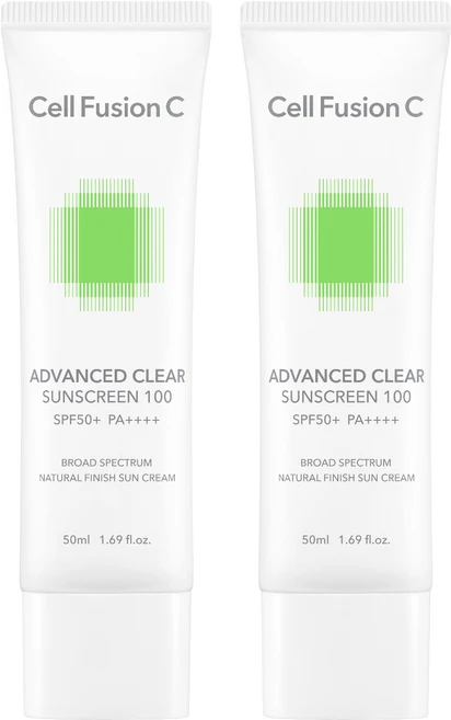 셀퓨전씨 어드밴스드 클리어 썬스크린 100 SPF50+ PA++++, 50ml, 2개 - 쿠팡