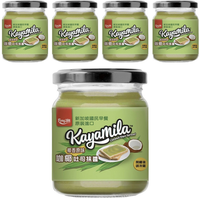 Fong Yit 豐一 咖椰吐司抹醬 椰香原味, 270g, 5罐
