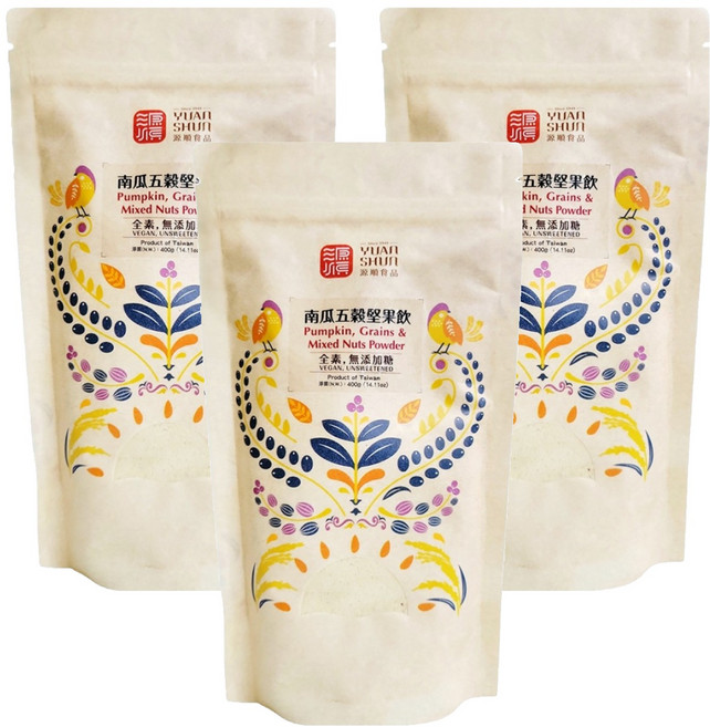 源順食品 南瓜五穀堅果飲, 400g, 1入, 3包