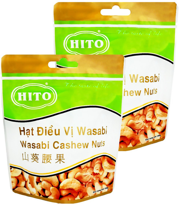 HITO 山葵腰果 口感酥脆 粒粒飽滿, 100g, 2包