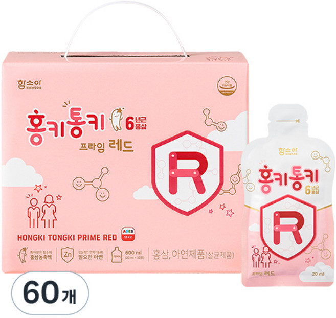 함소아 홍키통키 프라임 레드 4단계, 20ml, 60개