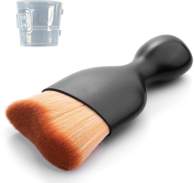 바코젤 메이크업 파운데이션 브러쉬 손잡이형 + 케이스, 블랙, 1개