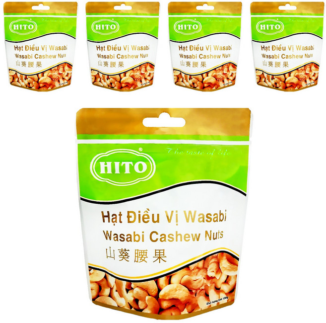 HITO 山葵腰果 口感酥脆 粒粒飽滿, 100g, 5包