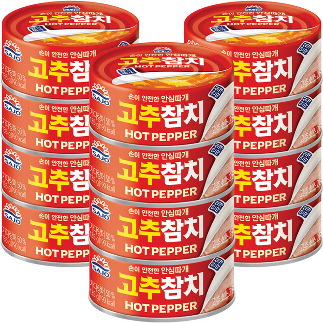사조 고추참치 안심따개, 135g, 12개