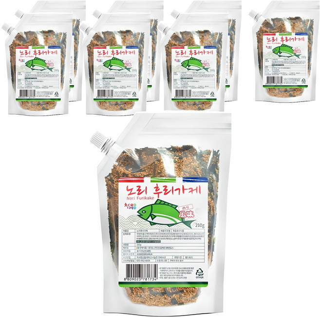 천혜식품 노리 후리가케, 210g, 8개