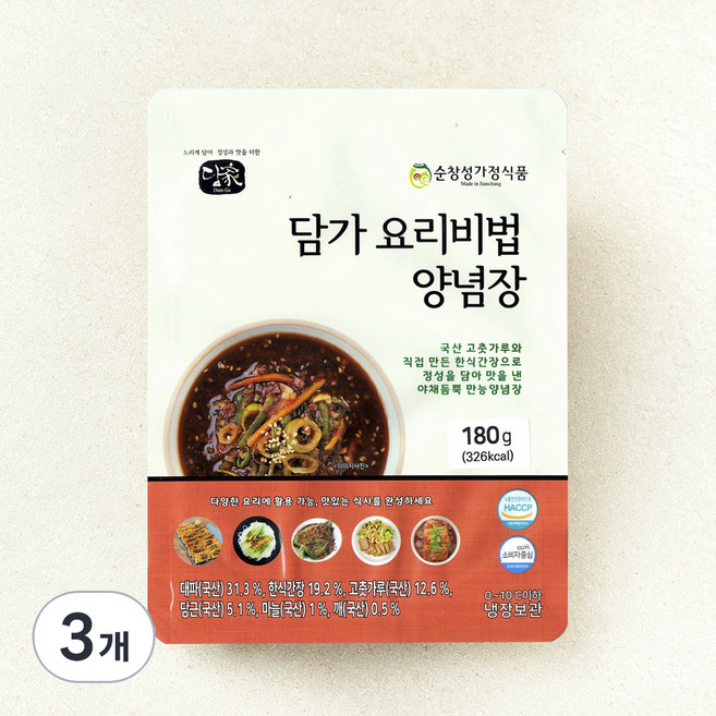 담가 요리비법 양념장, 180g, 3개
