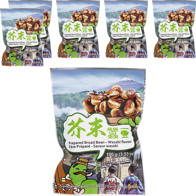 六福 風味蠶豆 芥末, 100g, 6包
